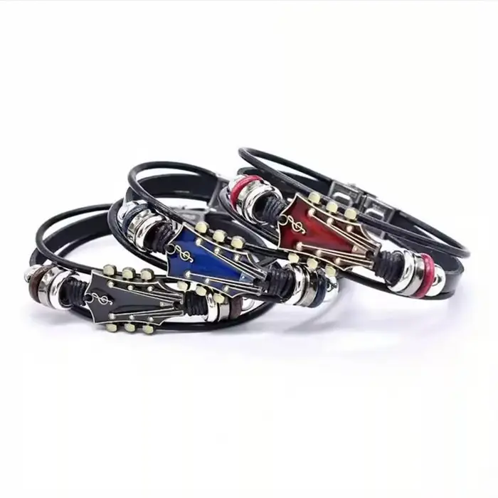 Bracelet en cuir véritable pour homme