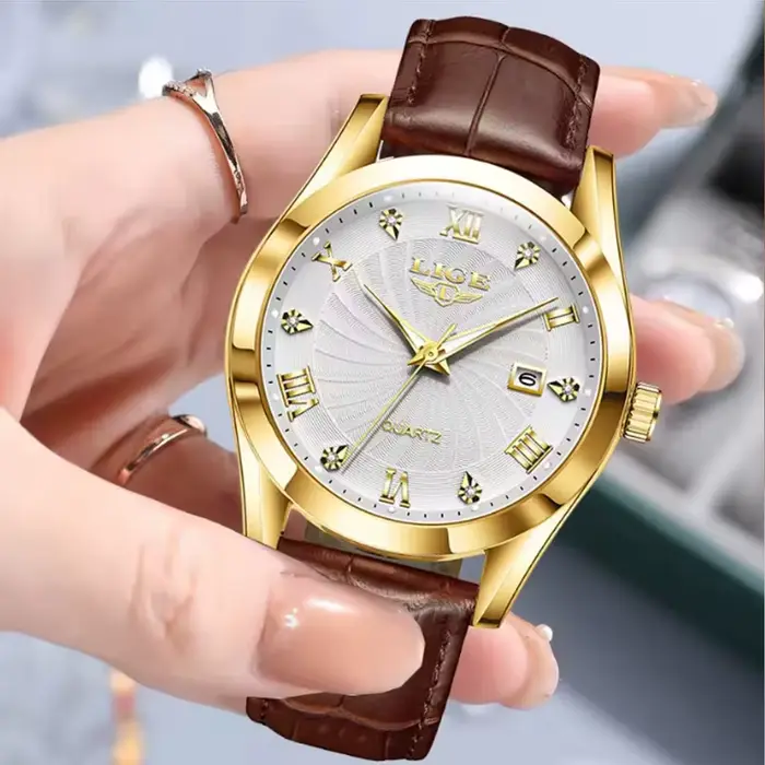 LIGE femmes montre mode bracelet en cuir Sport étanche montres