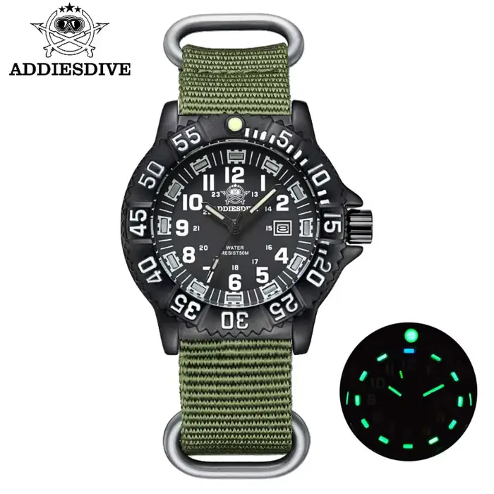Montre-bracelet à Quartz Seaknight Style Militaire Élégant pour Hommes Occasions Spéciales Robuste et Lumineuse