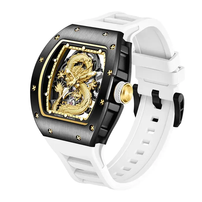 Montre mécanique automatique homme édition limitée cadran Dragon lumineux logo personnalisé pour affaires et décontracté