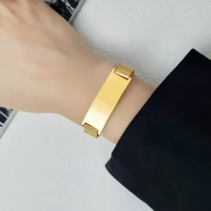 Bracelet en maille milanaise personnalisé pour femmes