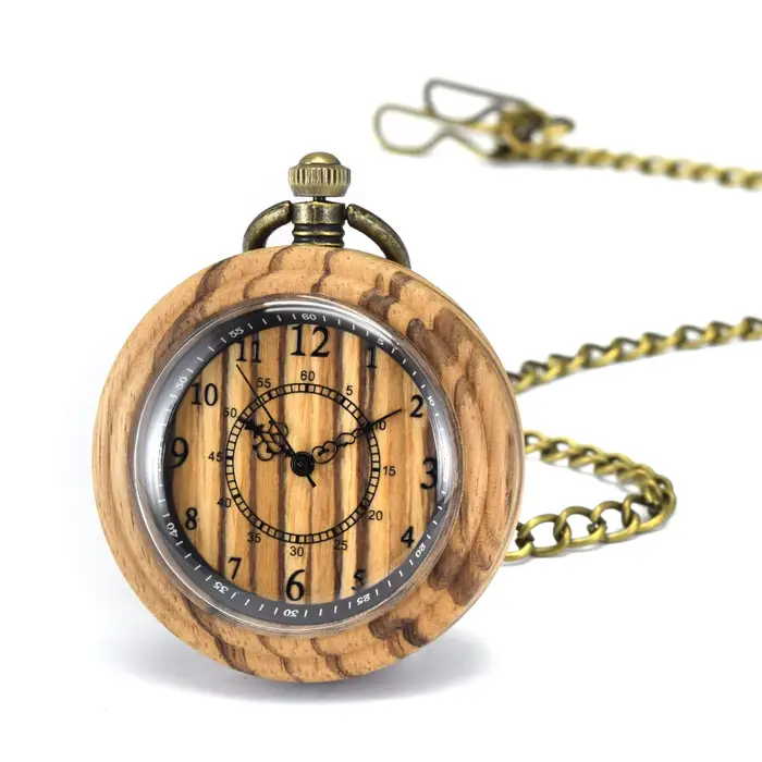 Montre de poche en bois
