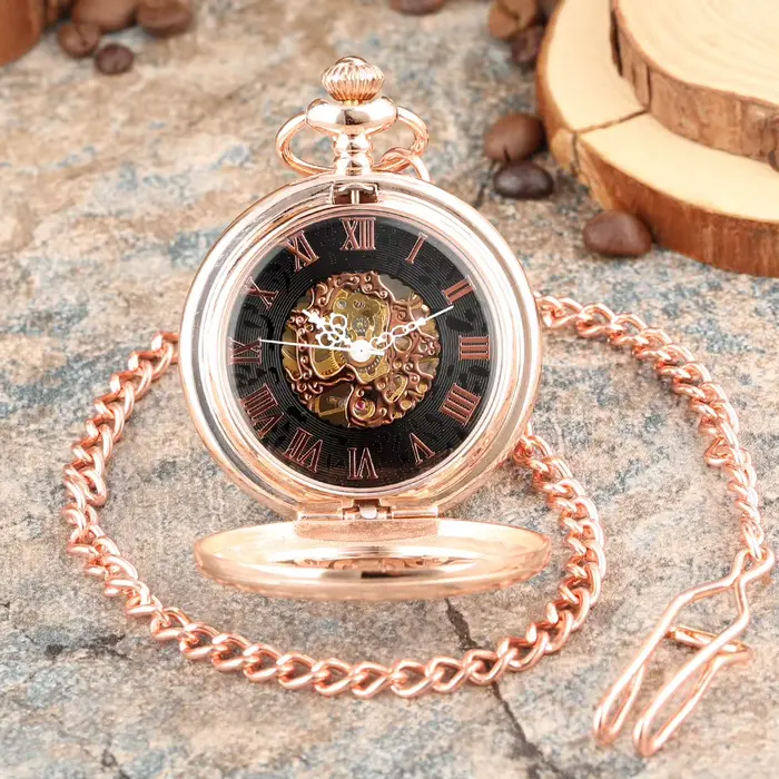 Montre de poche mécanique antique en alliage pour homme avec cadran en acier inoxydable pour occasions spéciales et cadeaux d'affaires