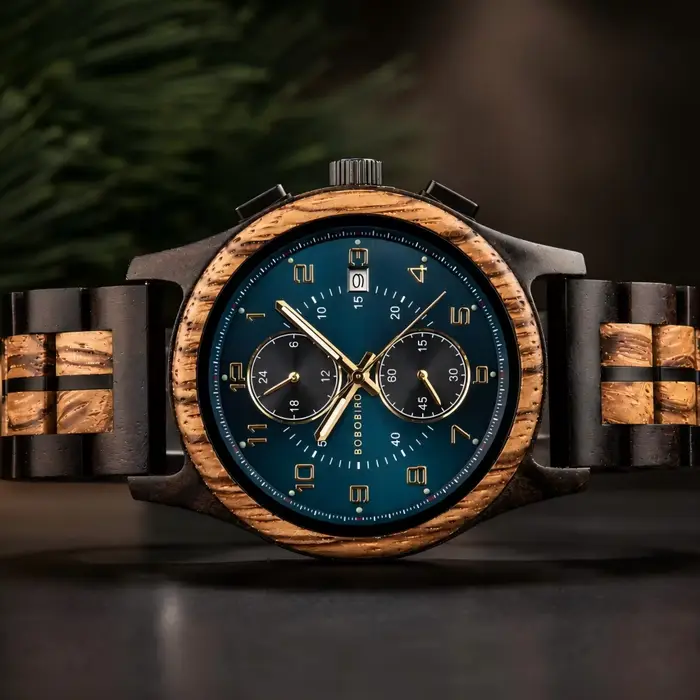 Montre en bois pour homme BOBOBIRD Chronographe PE933T-3
