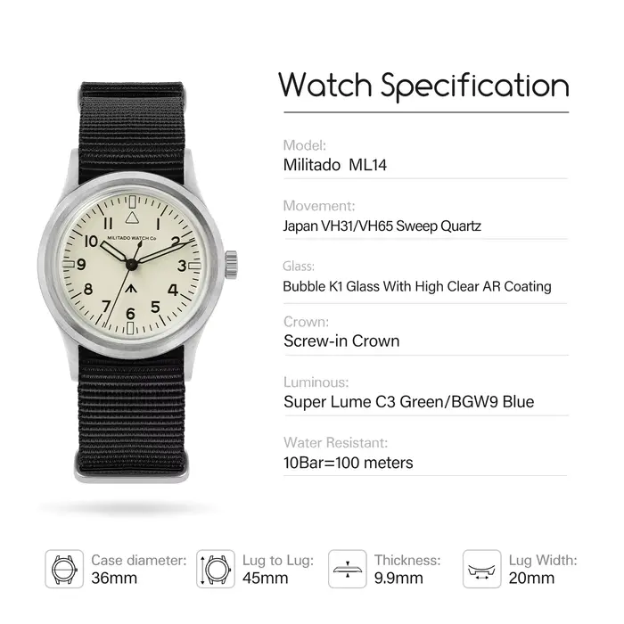 Montre à quartz Militado ML14