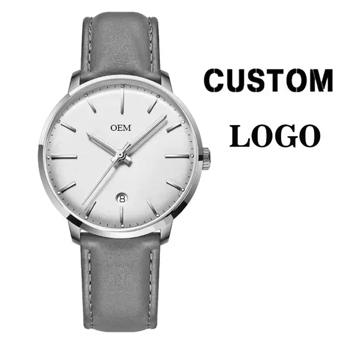Montre-bracelet à quartz avec logo pour homme
