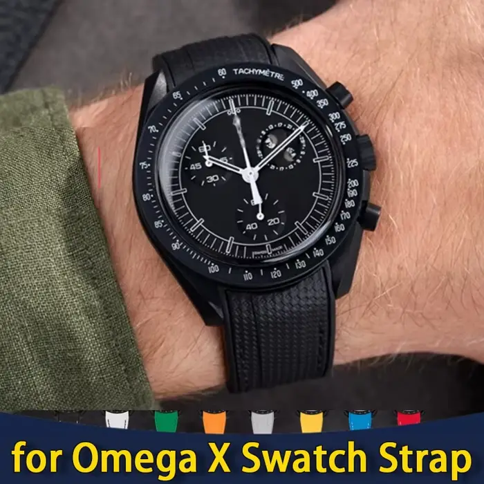 Bracelet de montre pour Omega X Swatch Joint MoonSwatch Constellation 20mm extrémité incurvée étanche Sport