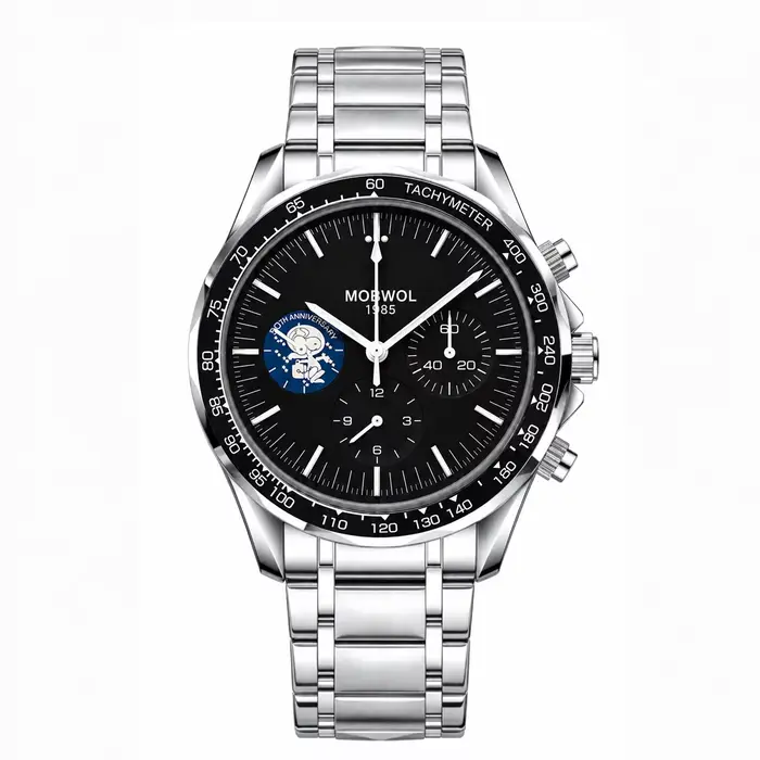 Montre à quartz de luxe pour homme MOBWOL 2026, 40 mm, acier inoxydable, sport et affaires, lunette 