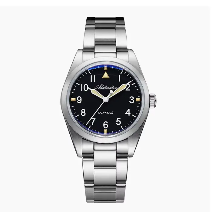 ADDIESDIVE 36mm AD2502 montre pour hommes 100M étanche en alliage de titane VH31 mouvement bulle mir