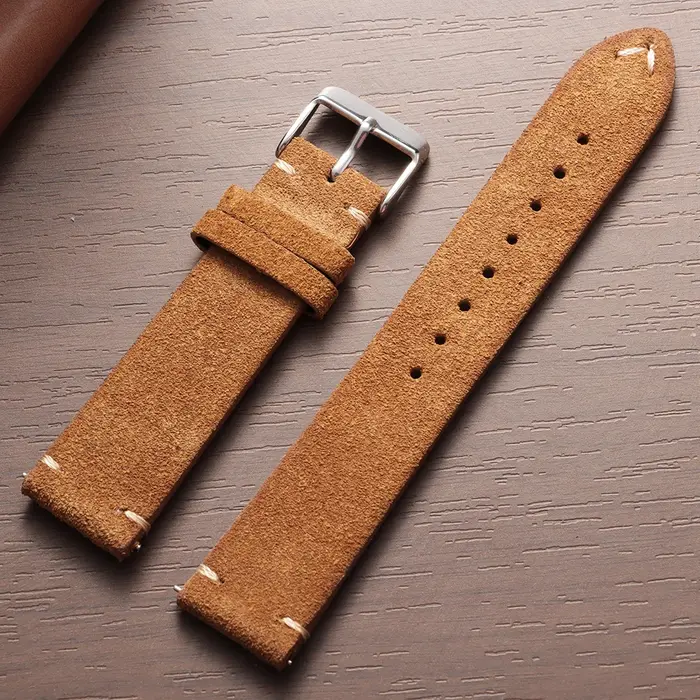 Bracelet de montre Vintage en cuir suédé