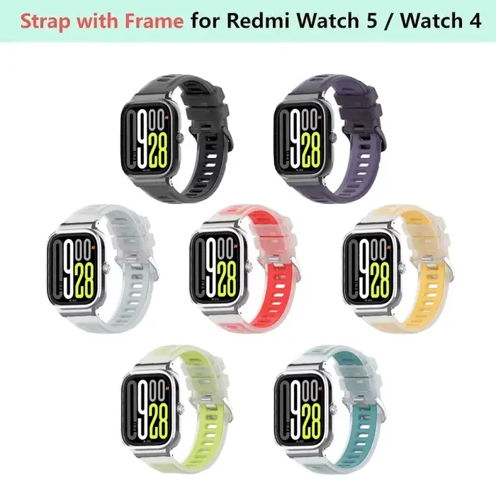 Bracelet en Silicone + cadre métallique pour montre intelligente Redmi 4/5