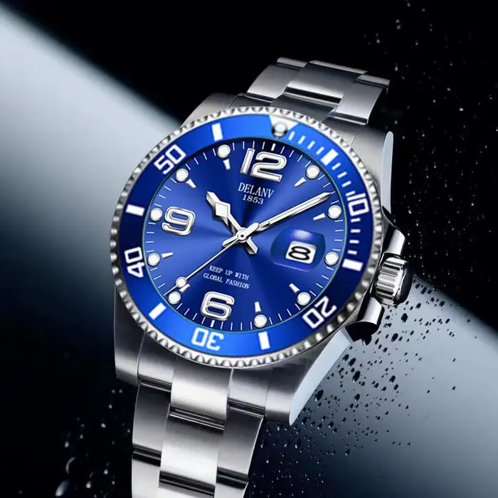 Montre pour homme, montre à quartz tendance et élégante avec bracelet en acier