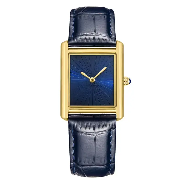 Nouvelle montre carrée classique pour hommes et femmes, design simple à deux aiguilles, bracelet en 