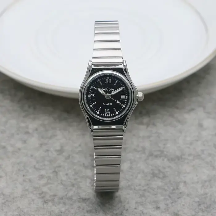 Montre en or vert émeraude, pointeur de chiffres romains, bracelet réglable en acier inoxydable, mon