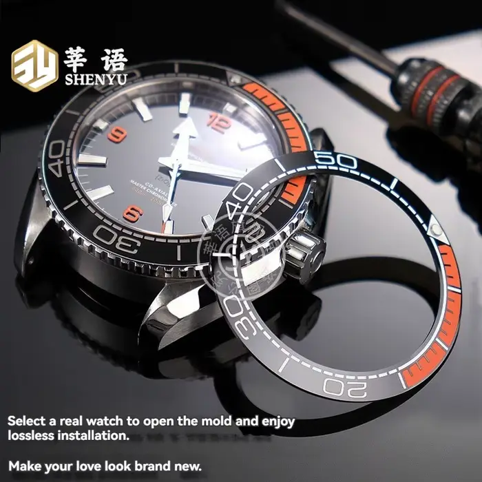 Shenyu-Lunette de montre en céramique pour Omega Seam84300