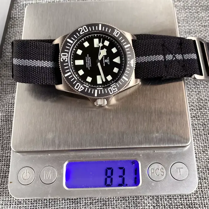 Montre mécanique Tandorio 42 mm rétro avec boîtier en titane résistant à l'eau pour homme occasions spéciales plongée style élégant
