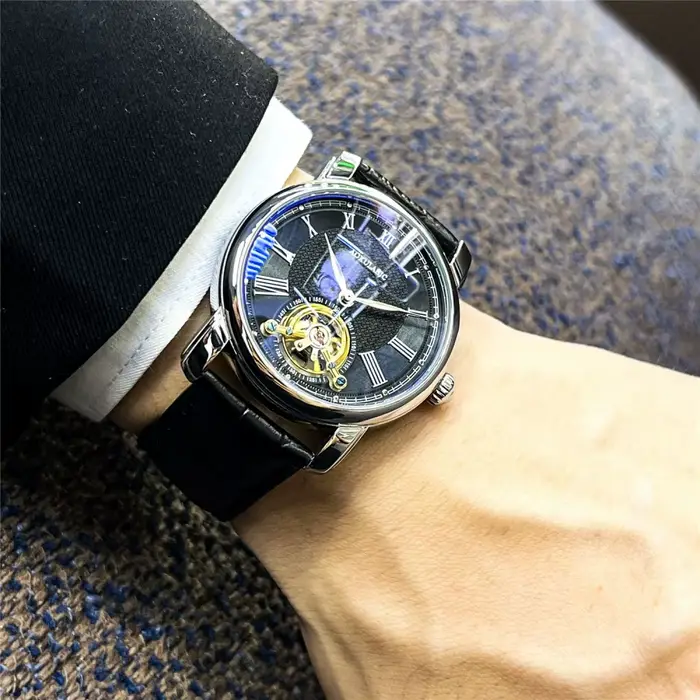 Montre mécanique automatique de luxe pour homme - Design squelette élégant