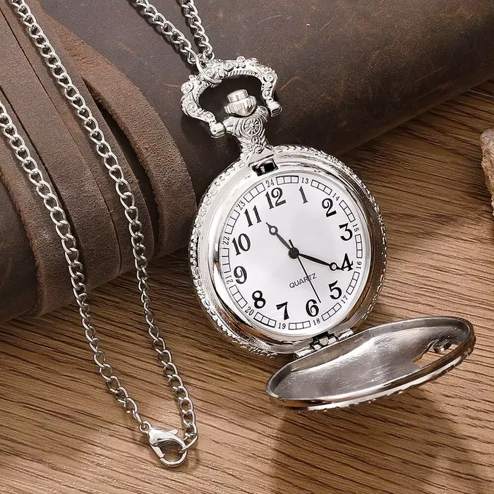 Montre de Poche avec Pendentif à Quartz pour Homme et Femme