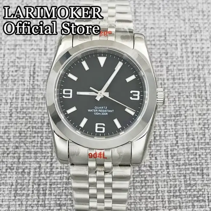 Montre homme résistante à l'eau avec verre saphir lumineux et mouvement quartz Ronda 515 pour occasions spéciales et personnalisation