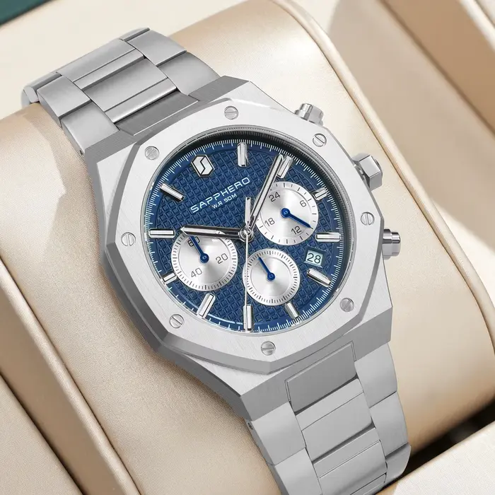 SAPPHERO montre pour hommes montre étanche fonction chronographe Date aiguilles lumineuses montre en