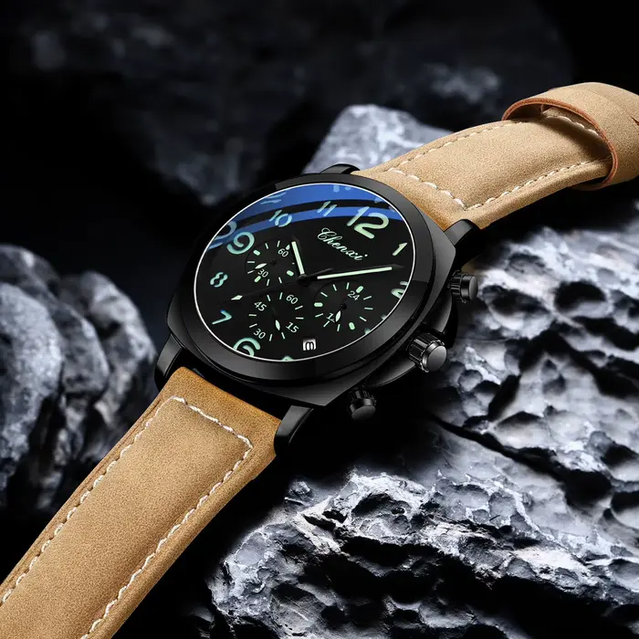 CHENXI 2025 Nouvelle Montre Homme de Luxe en Cuir Tendance Décontractée