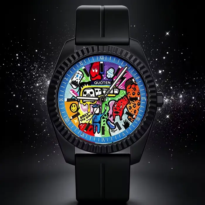 Montre homme à quartz style urbain rétro abstrait certifiée CE pour hommes occasions spéciales