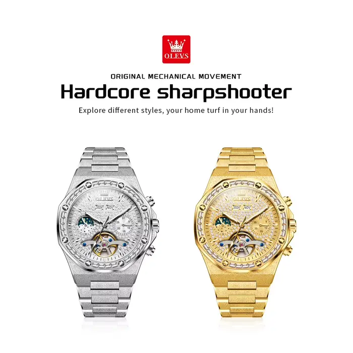 OLEVS 9805 montre pour hommes marque originale Tourbillon