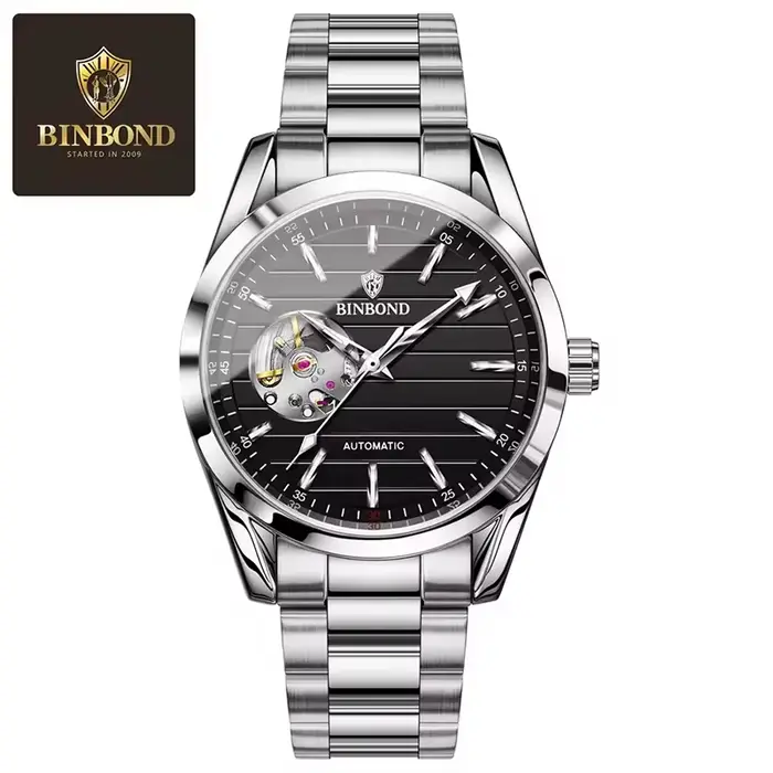Montre mécanique automatique haut de gamme BINBOND pour homme
