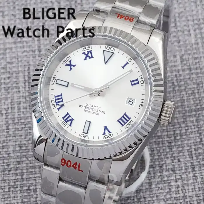 BLIGER 36mm 39mm hommes mode RONDA 515 montre-bracelet à Quartz en acier montre de plongée