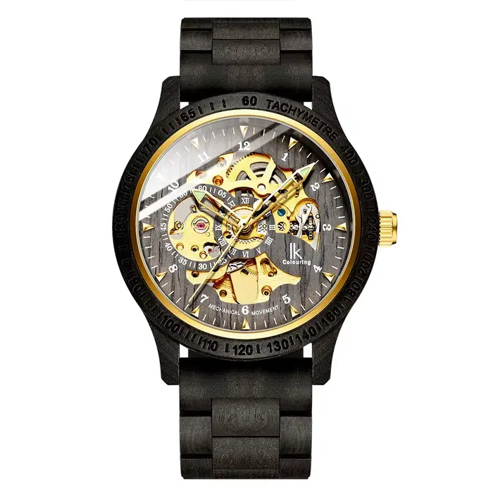 Montre mécanique automatique en bois pour homme