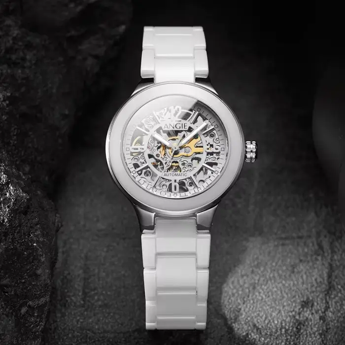 Montre mécanique de luxe pour femmes, Simple, en acier inoxydable, automatique, pliable, pour filles