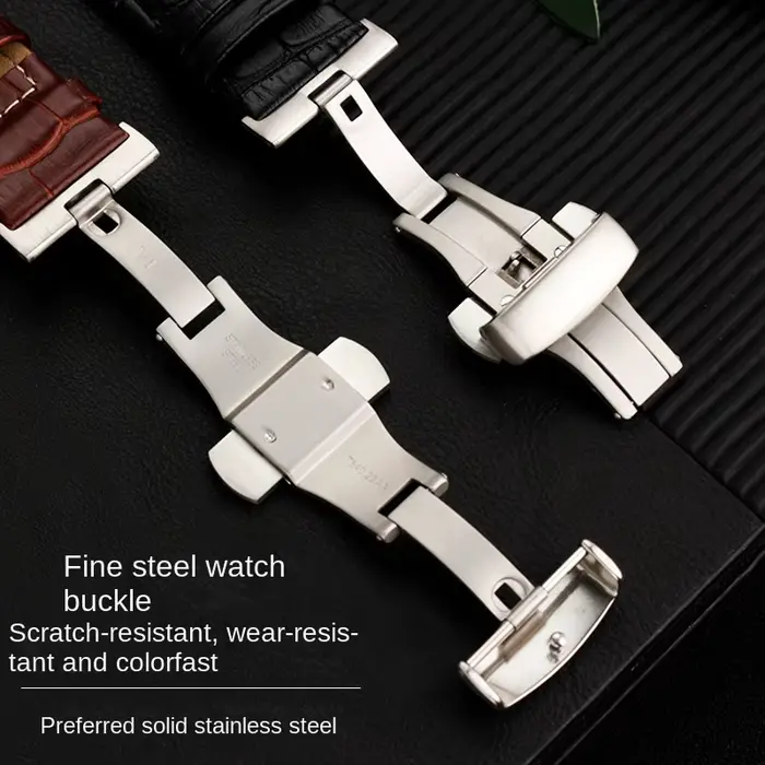 Bracelet de montre en cuir véritable pour homme
