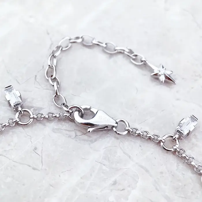 Bracelet pierres angulaires avec coupe Baguette