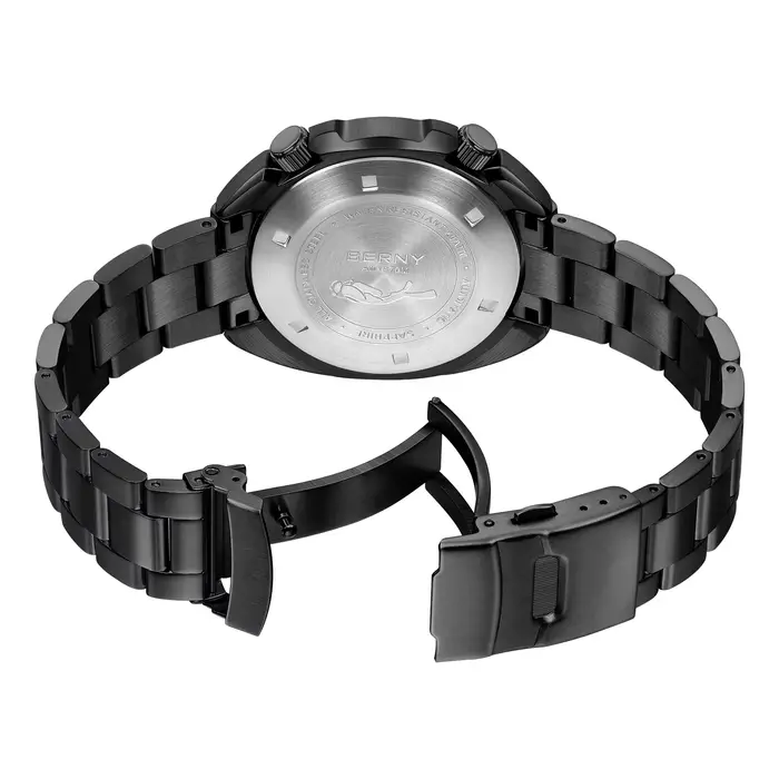 BERNY 20ATM montre de plongée pour hommes noir mécanique Original mis5 8215 haut automatique saphir luxe