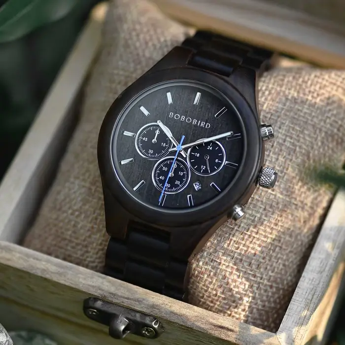BOBO BIRD Montre-bracelet en bois pour homme