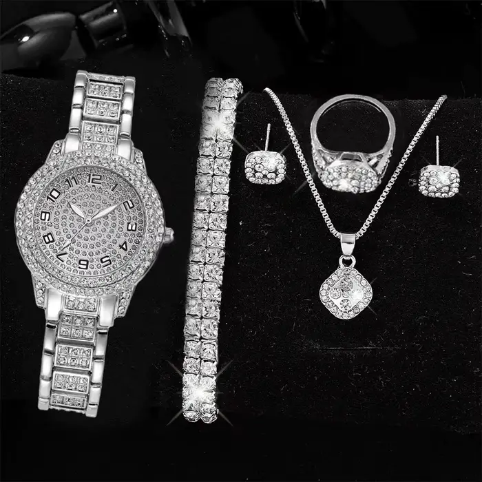 Montre RUNERR en acier avec lettres romaines en diamant élégante pour homme et femme occasions spéciales