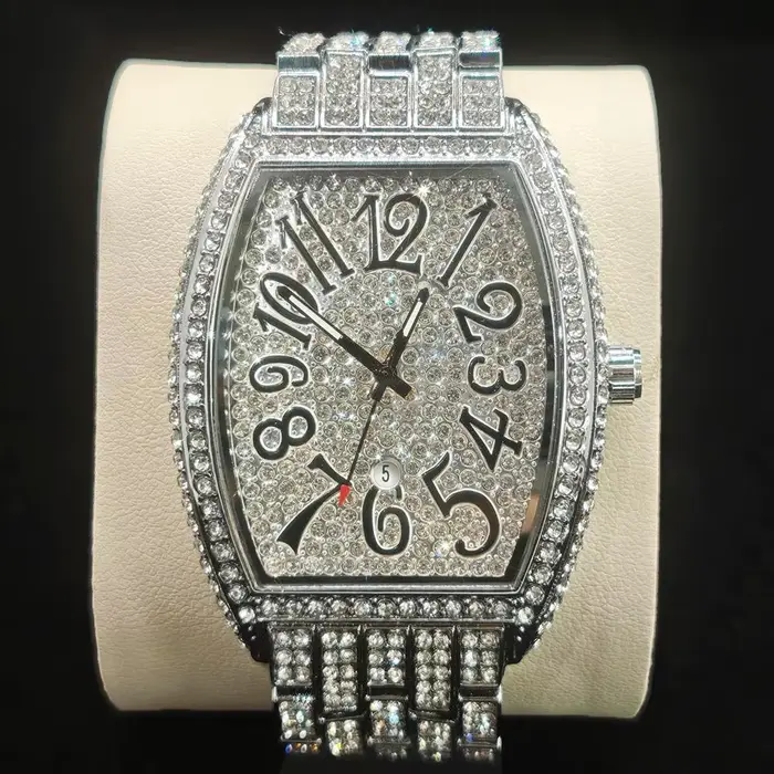 UNIGUET or glacé montres homme mode Quartz montre-bracelet Hip Hop diamant Bling AAA bijoux montre p