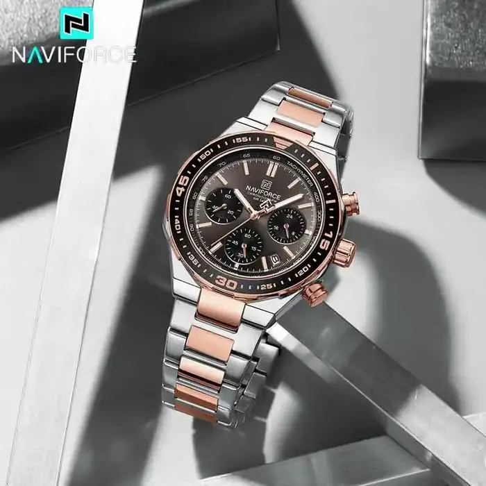 NAVIFORCE Top marque mode Original hommes montre Sport luxe chronographe étanche horloge en acier inoxydable Quartz homme montre-bracelet