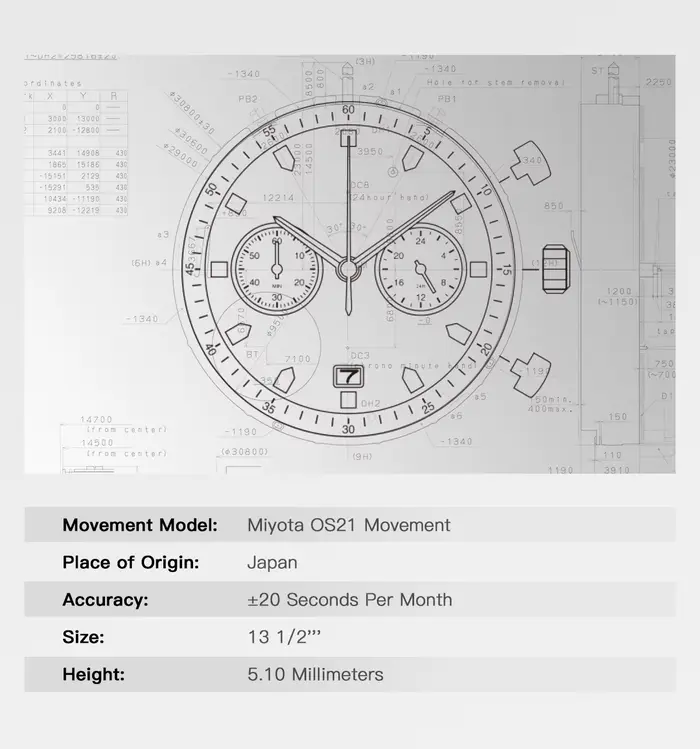 TIMETOKEN – montre japonaise T501GS pour hommes