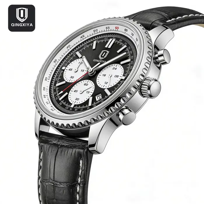 QINGXIYA – montre à Quartz en cuir pour hommes