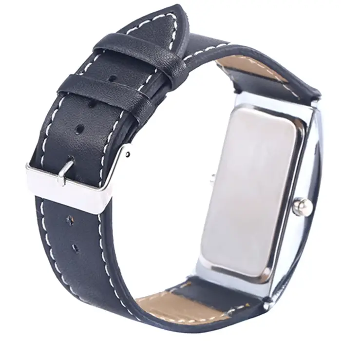 Montres pour hommes haut de gamme LED numérique Date cadran rectangulaire bracelet en Faux cuir montre-bracelet montre homme mужjavе часы