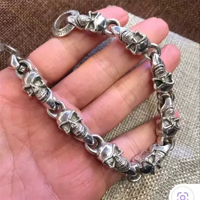 Bracelet de luxe tibétain en argent pour hommes et femmes