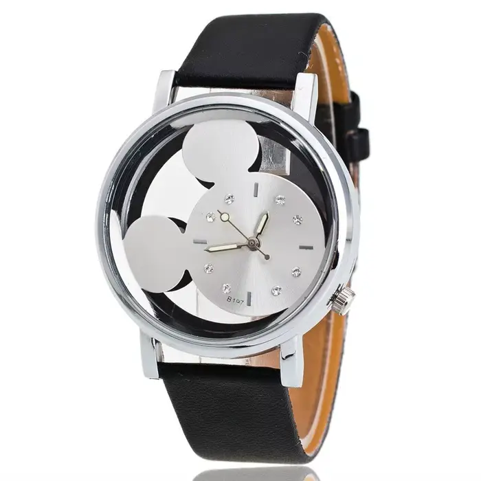 Montre Mickey pour enfants bracelet en cuir alliage boîtier rond mouvement quartz aiguille display multiple color options for boys and girls school birthday gift