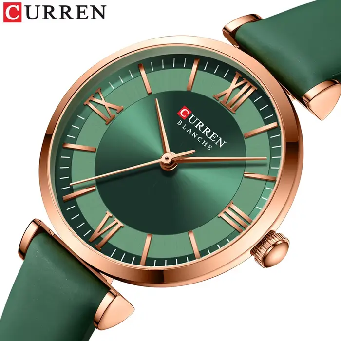 Nouvelles montres CURREN montres-bracelets en cuir à Quartz pour femmes horloge classique à la mode avec boîte