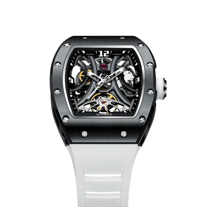 Montre-bracelet Daniel Gorman en acier inoxydable avec mouvement automatique pour homme résistante à l'eau pour occasions sportives et formelles
