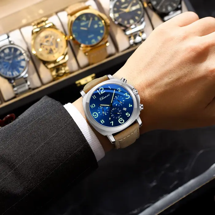 CHENXI 2025 Nouvelle Montre Homme de Luxe en Cuir Tendance Décontractée