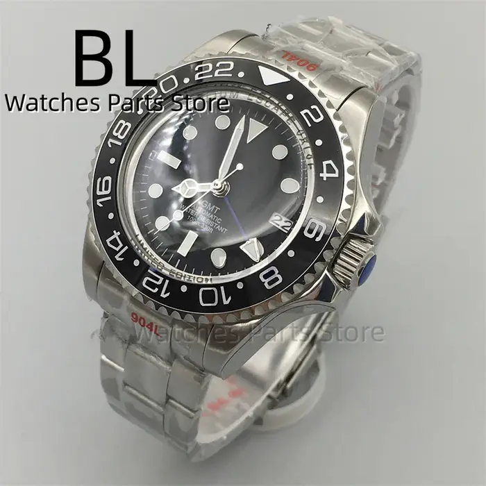 BLIGER 43mm GMT montre pour hommes montres mécaniques automatiques