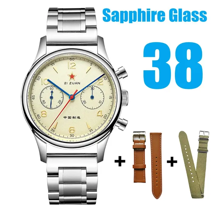 Montre SEAKOSS Chronographe 1963 Mécanique Manuelle Acier Inoxydable Pour Homme Occasions Spéciales Résistante à l'Eau