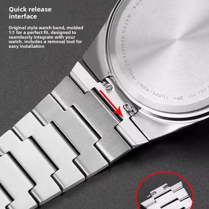 Bracelet de montre en métal pour Tissot 1853 PRX Super Player