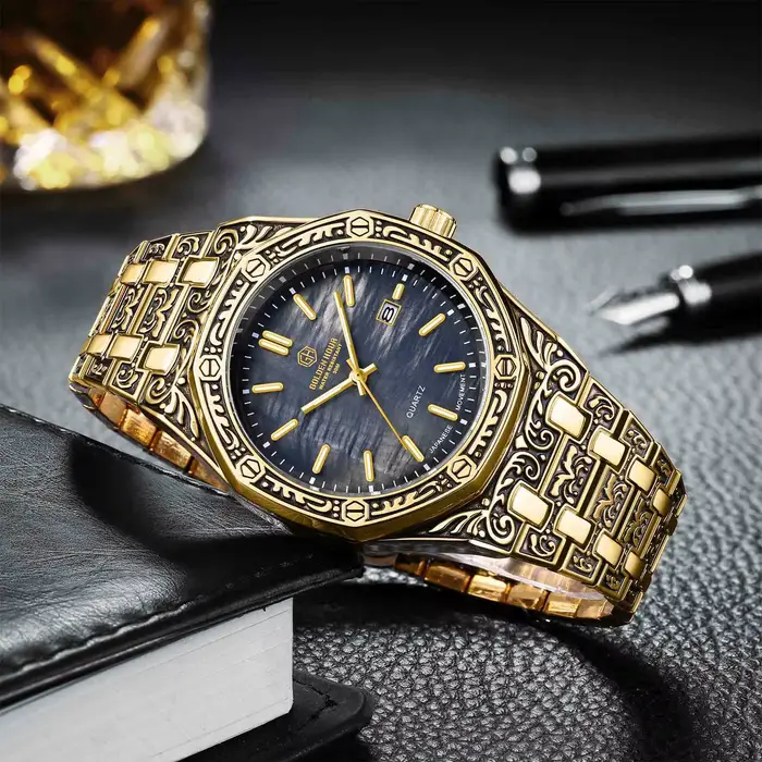 Carve Vintage montres classique vert eau fantôme table étanche graver copie montre à Quartz bracelet livraison gratuite